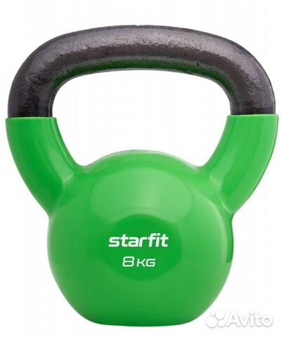 Гиря виниловая starfit DB-401 8 кг, зеленый
