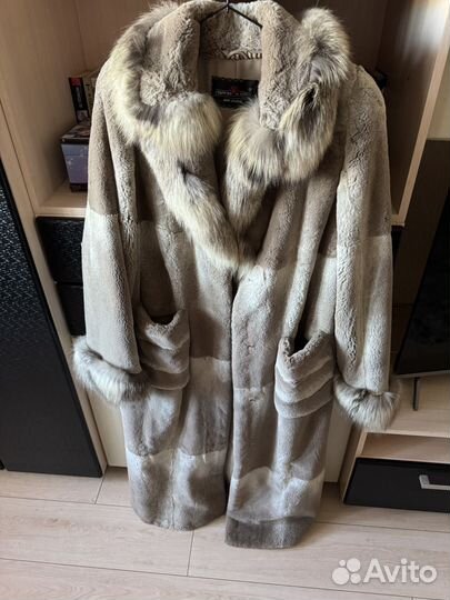 Шуба из натурального меха кролика рекс
