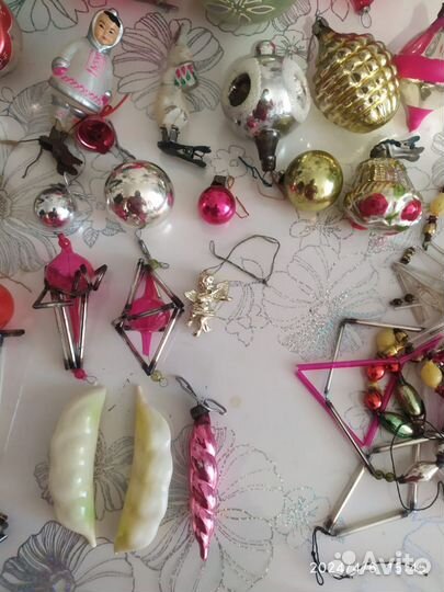 Елочные игрушки СССР на прищепке шары 60х годов