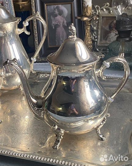 Набор кофейный на подносе Европа винтаж