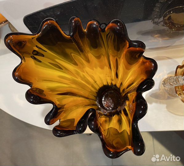 Конфетница и ваза из цветного стекла