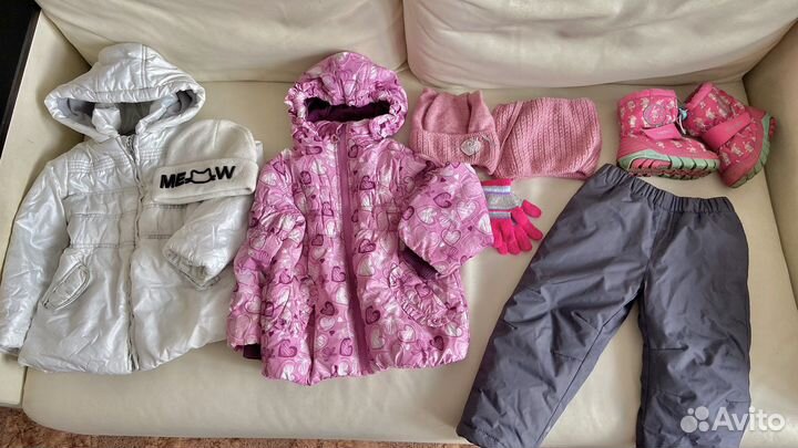 Куртки,штаны,шапка, снуд 92-98, дутики