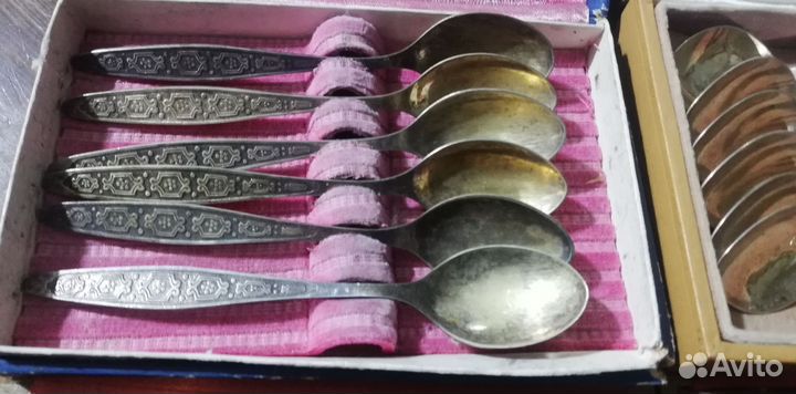 Набор чайных и кофейных ложек из мельхиора