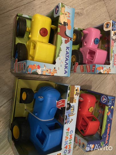 Машинки, игрушка, синий трактор