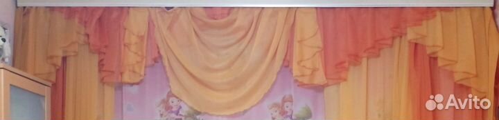 Шторы с ламбрекеном и тюль бу