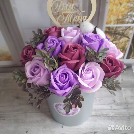 Букет из мыльных роз