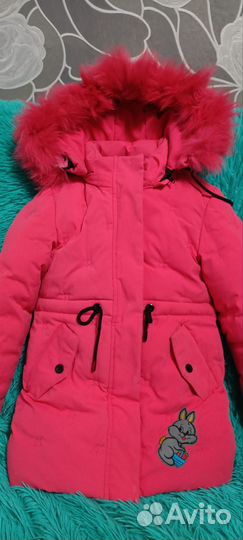 Пуховик на девочку 4-6 лет. Размер 116. Зимний