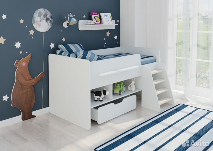 Детская кровать от 3-х лет Легенда 6 Белая