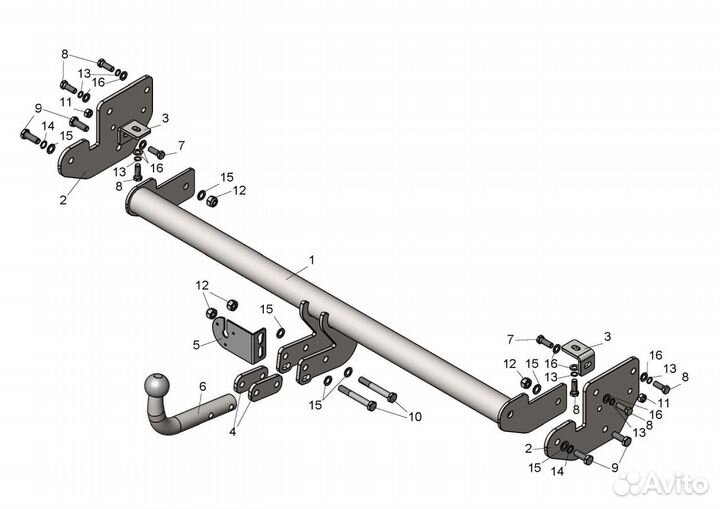 Фаркоп на Киа Соул, с 2014 г. в. Новый