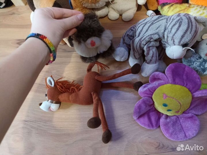 Игрушки кошка белки цветок мягкие детские лошадь