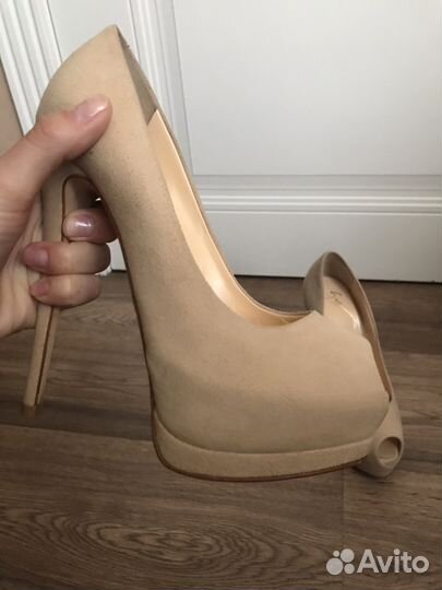 Туфли замшевые беж Италия