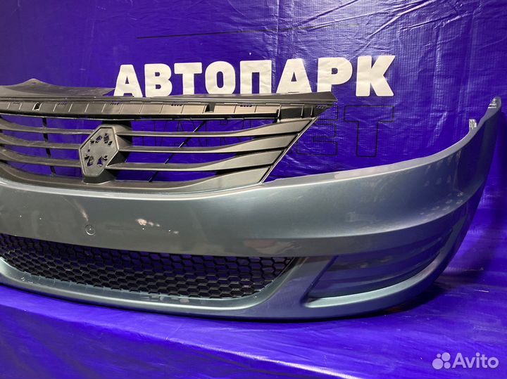Бампер передний Renault Logan 09-14 Ф2 Голубой