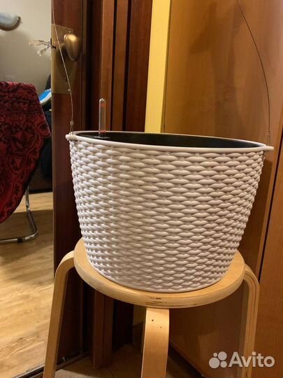 Кашпо Lechuza Nido Cottage 35 светло-серый