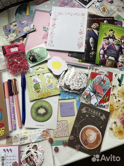 Канцелярия, скрапбукинг, открытки, наклейки