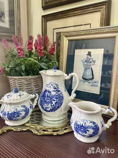 Антикварный чайный сервиз Sarreguemines