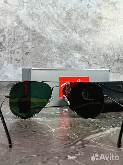 Очки Ray Ban Aviator черные с полным комплектом