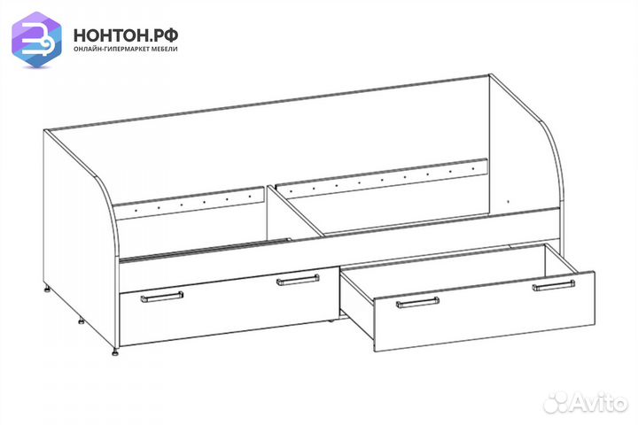 Кровать детская Сенди Light с ящиками сонома