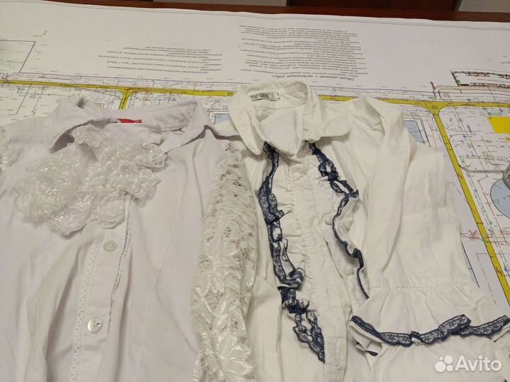 2 школьные рубашки для девочки158