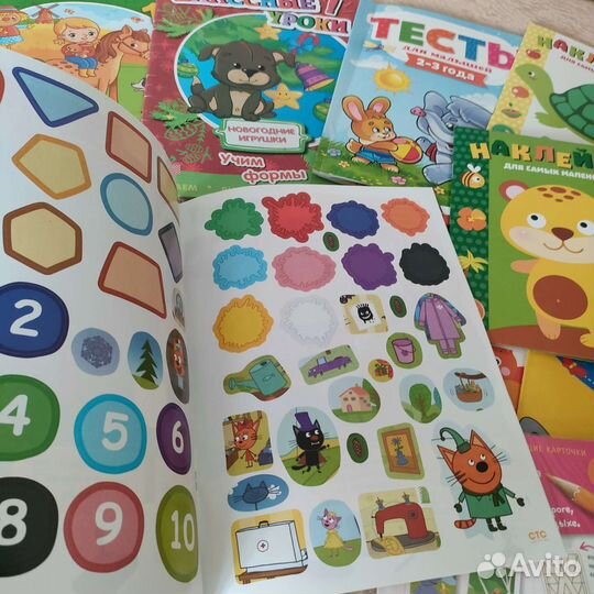 Развивающие книжки, наклейки от 1 года до 5 лет
