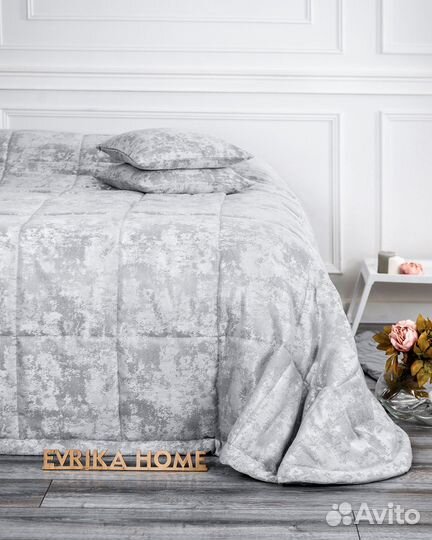 Покрывало мрамор софт Зарина Стальной новое