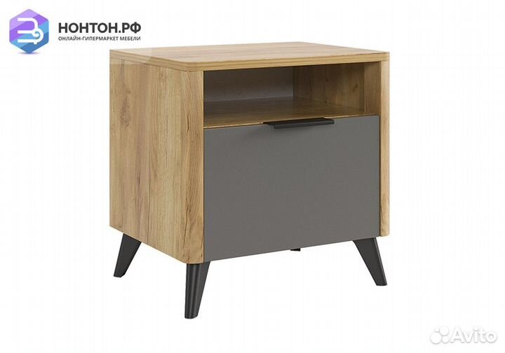 Тумба прикроватная Адам дуб крафт золотой / графит