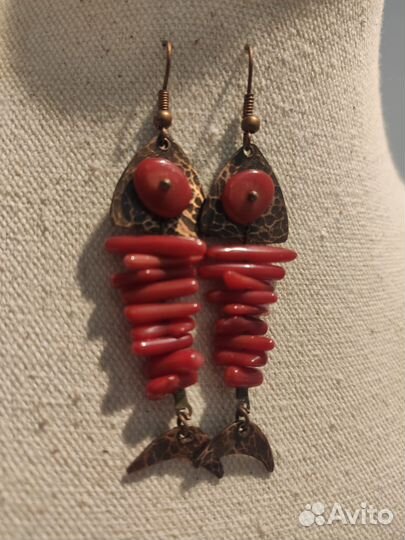 Серьги рыбки Ручной работы