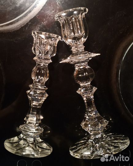 Хрустальный подсвечник Пара разноразмерная