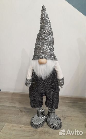 Интерьерный Скандинавский Гном 80-75 см пайетки