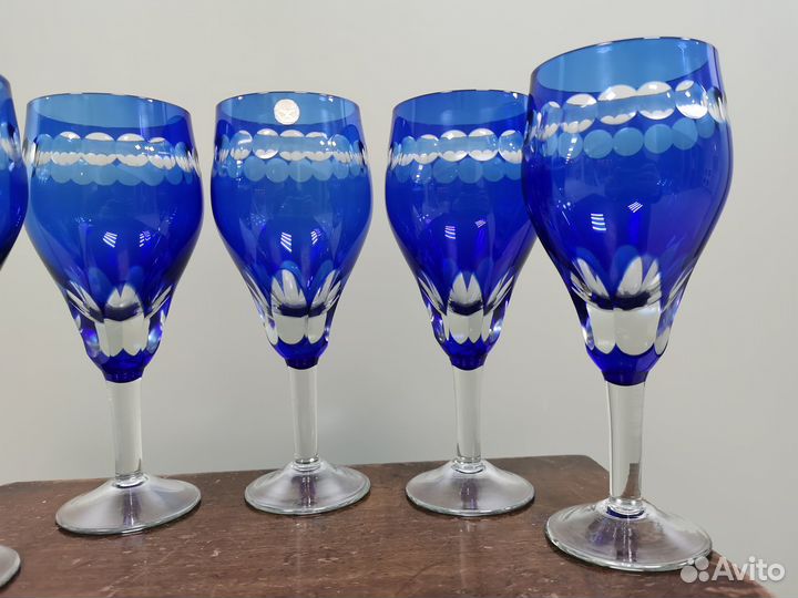 Бокалы для вина СССР стекло хрусталь 5 штук