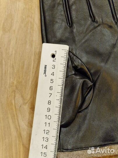 Мужские кожаные перчатки зимние новые, р.11