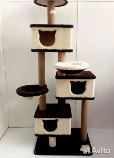 Красивый комплекс многоуровневый с гамаками для одной или нескольких кошек от производителя