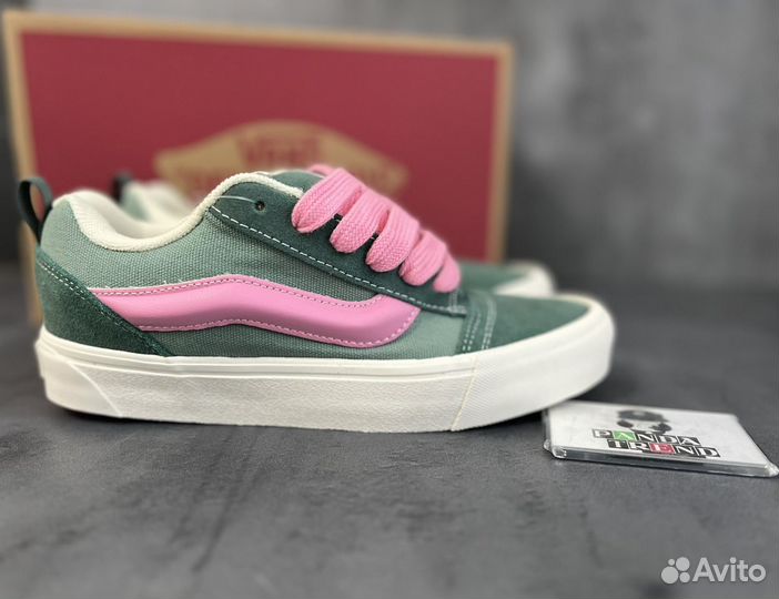 Кеды Vans Knu Skool green pink