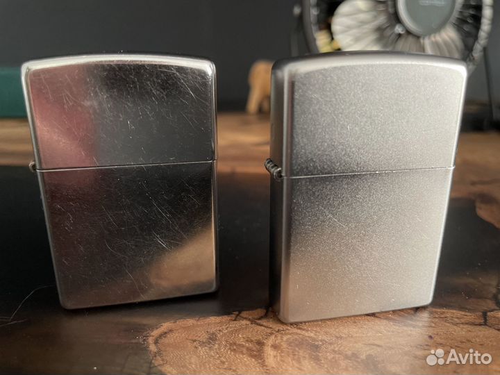Две оригинальные зажигалки Zippo (хром,глянец/мат)