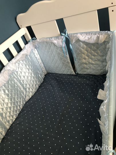 Бортики и балдахин в кроватку новые
