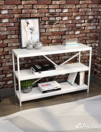 Стеллаж этажерка лофт белая