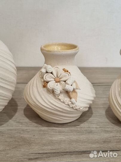Вазы глиняные маленькие набор
