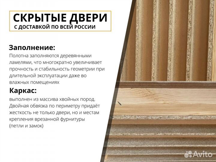 Межкомнатные скрытые двери по покраску