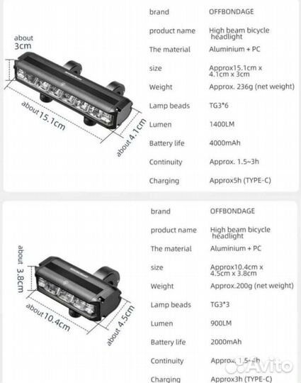 Фонарь для велосипеда велофара