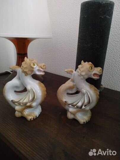 Статуэтки фарфоровые (дракон). Вербилки, СССР