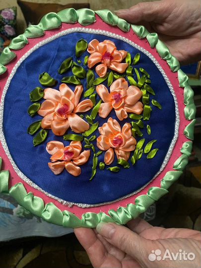 Картина вышивка лентами