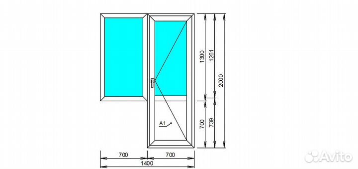 Окно пластиковое и дверь на балкон