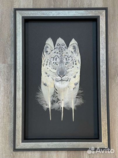 Картины на орлином пере акрилом