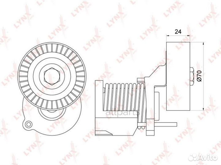 Lynxauto PT-3148 Натяжитель / приводной audi A3 1.6D-2.0D 03-12 / A4 1.9D-2.0D 01-15 / A4 Allroad 2