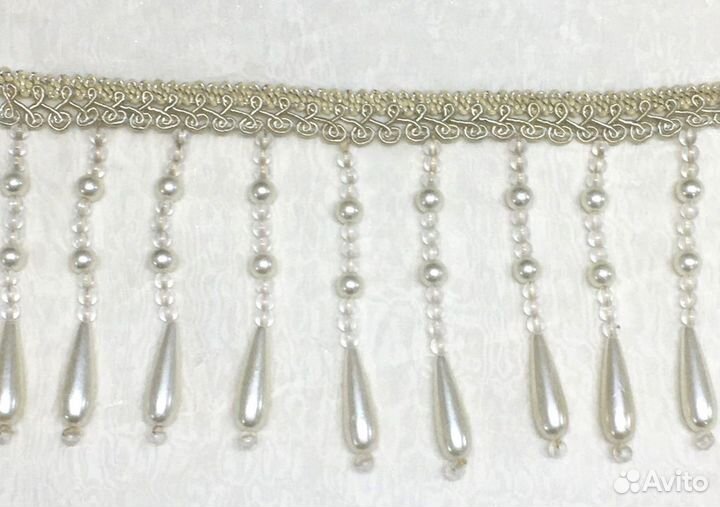 Декоративная отделочная тесьма с бусинами