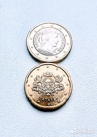 Монеты евро, литы, гроши