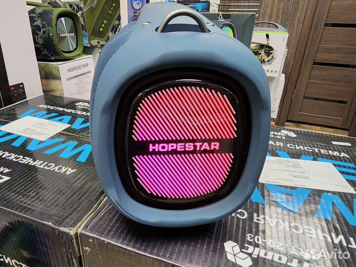 Колонка Hopestar A60 100 w цвет синий +1 микрофон