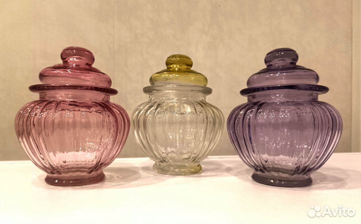 Стеклянные банки для хранения 3 шт набор