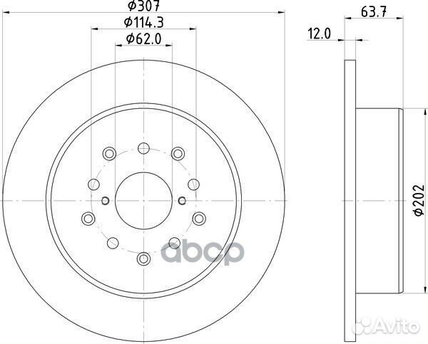 Диск тормозной зад ND1038K nisshinbo