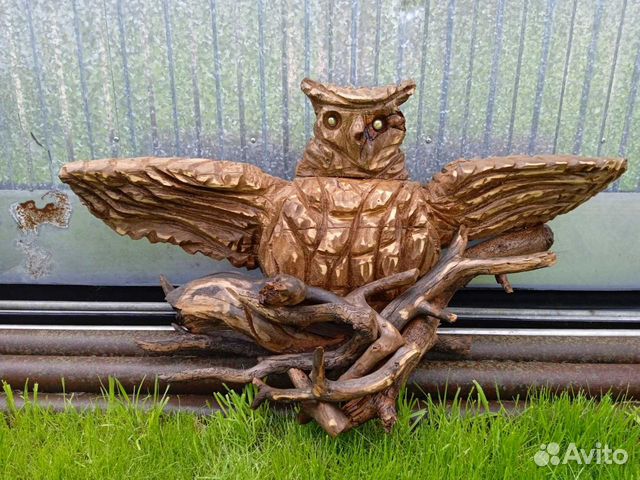 Филин из дерева ручной работы