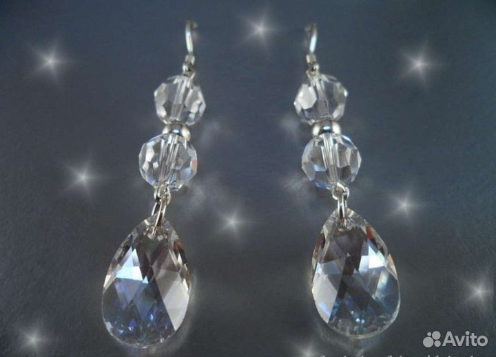 Хрустальные серьги с кристаллами Swarovski